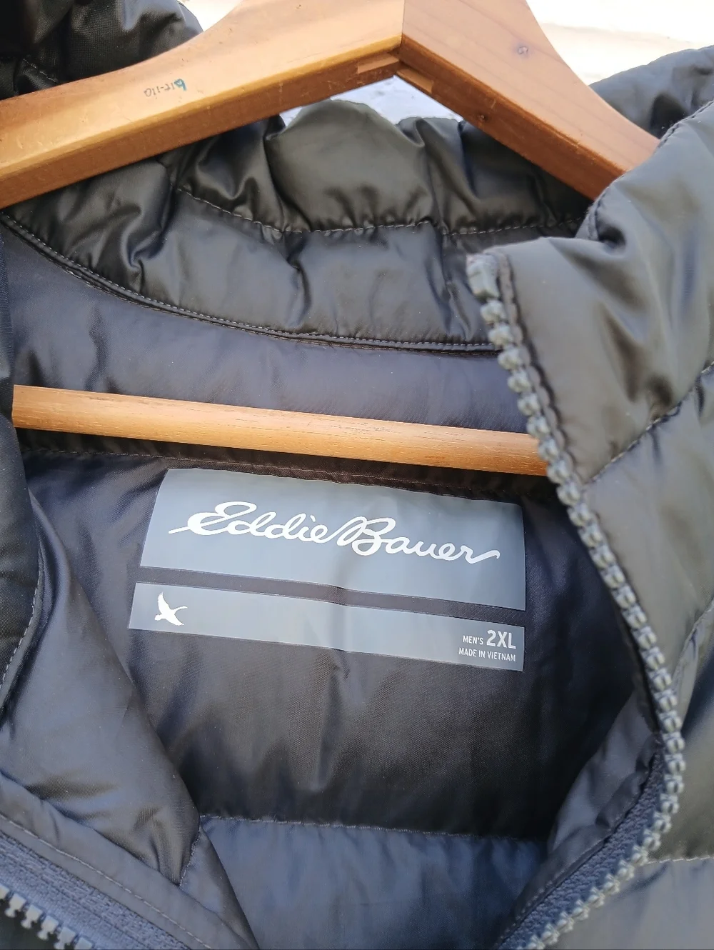 Eddie Bauer Quilted Down Puffer Jacket Black 2XL